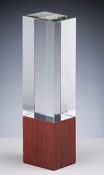 Bild von Kristall-Glas und Holz Column Award